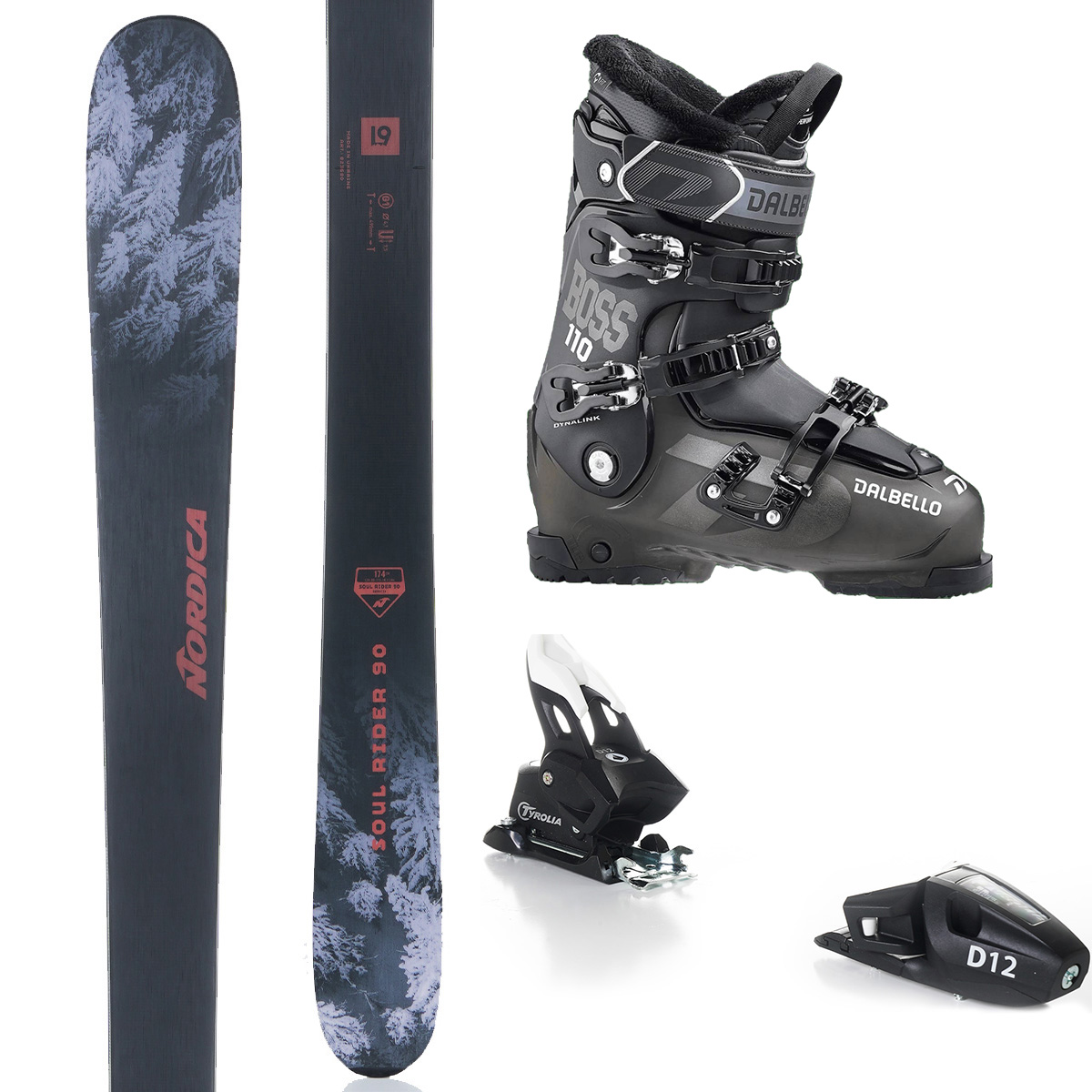 Nordica Soul Rider 90 Complete Ski Package with Dalbello Boss 110 Boots