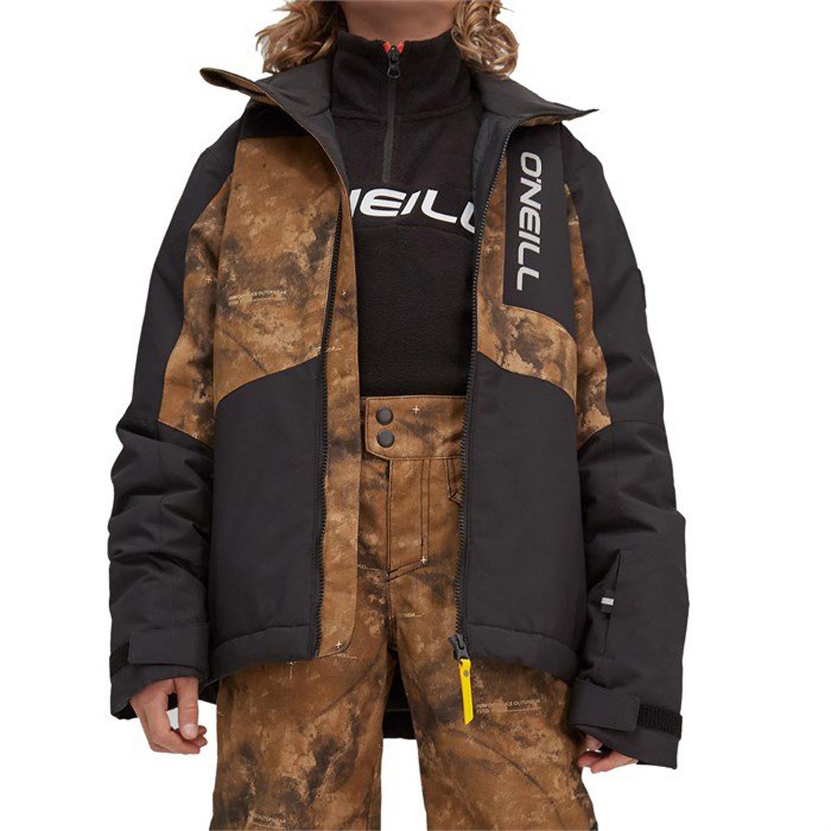 O'Neill Boys Hammer Jr Jacket Black AOP Beige 10 2022