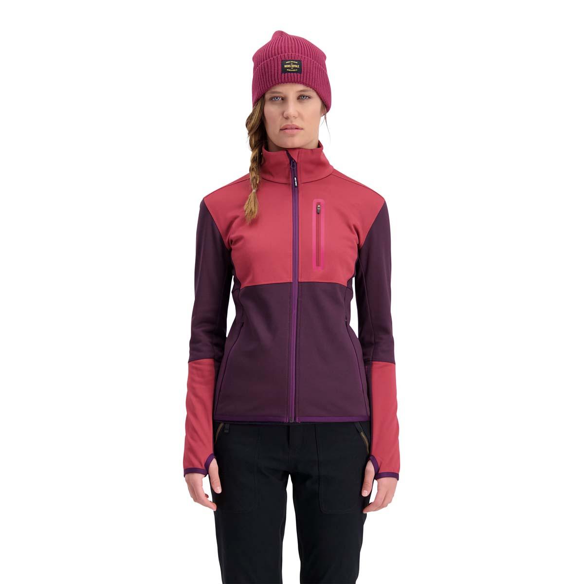 Mons Royale Womens Approach Tech Mid Jacket Eggplant / Rosewood S