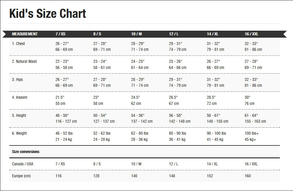 North Face Size Chart Boys | ppgbbe.intranet.biologia.ufrj.br