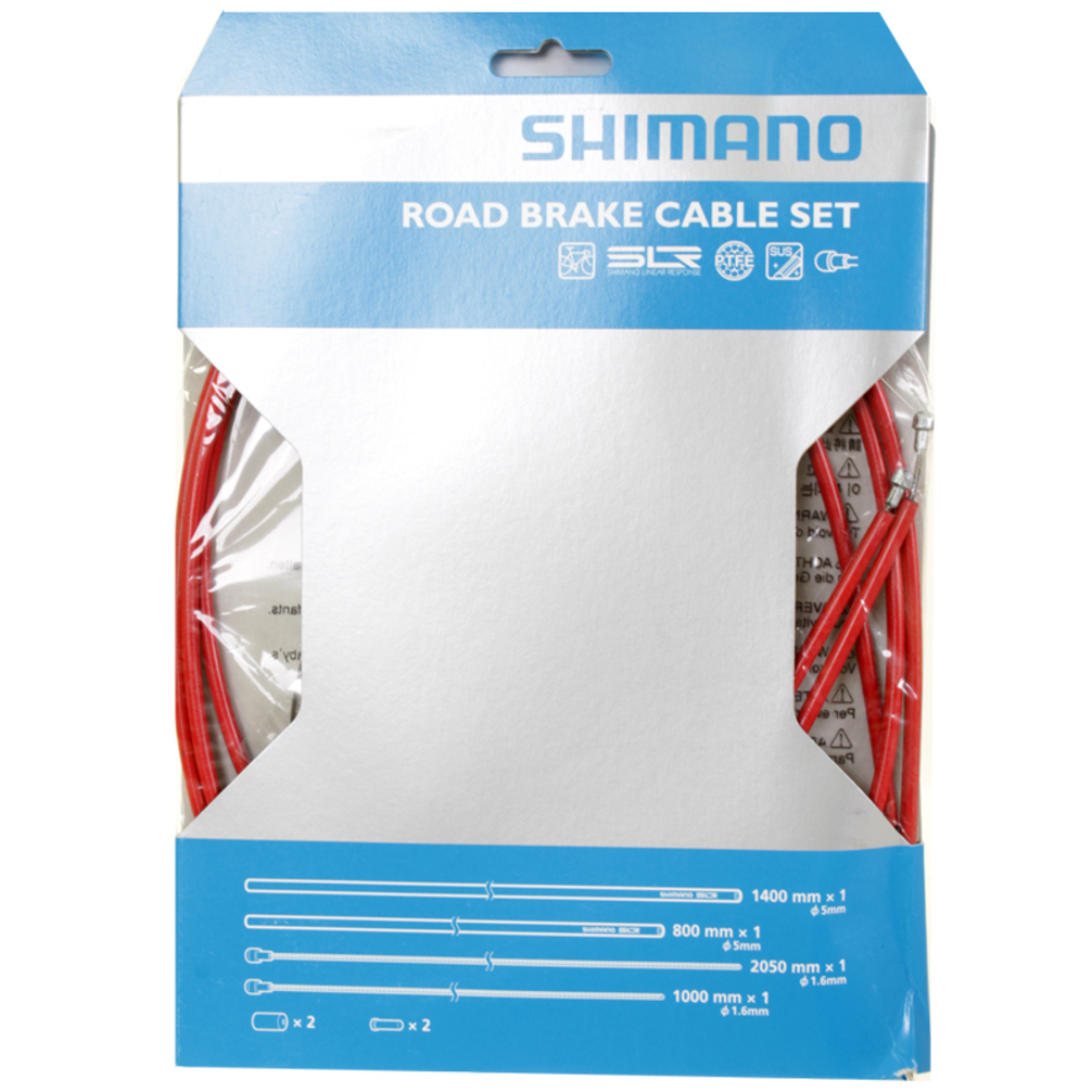 Shimano Road PTFE Brake Cable & Housing Set Red