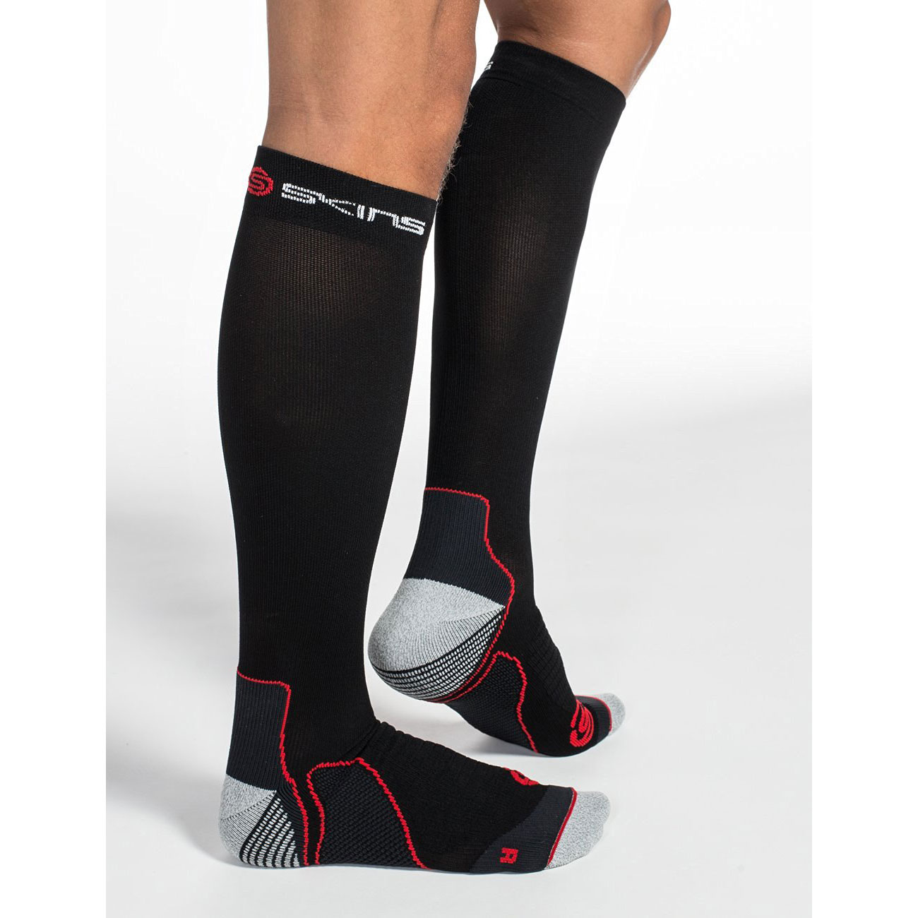 Skins Men's Active Essentials Compression Socks Red/Black XS